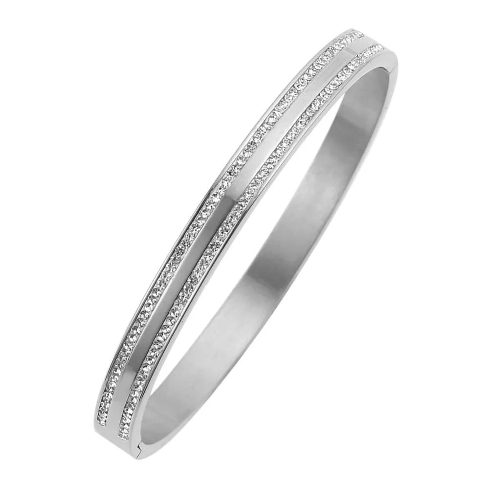 Trendy Cuff Bangle Bracelet Cubic Zirconia Luxury Jewelry
