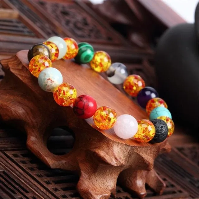 Trendy Natural Stone Love Purple Bead Bracelet