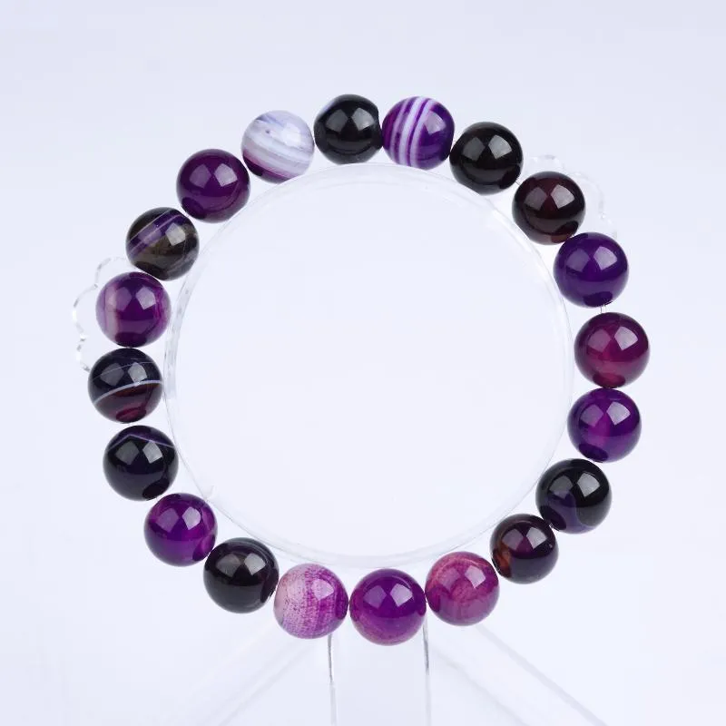 Trendy Natural Stone Love Purple Bead Bracelet