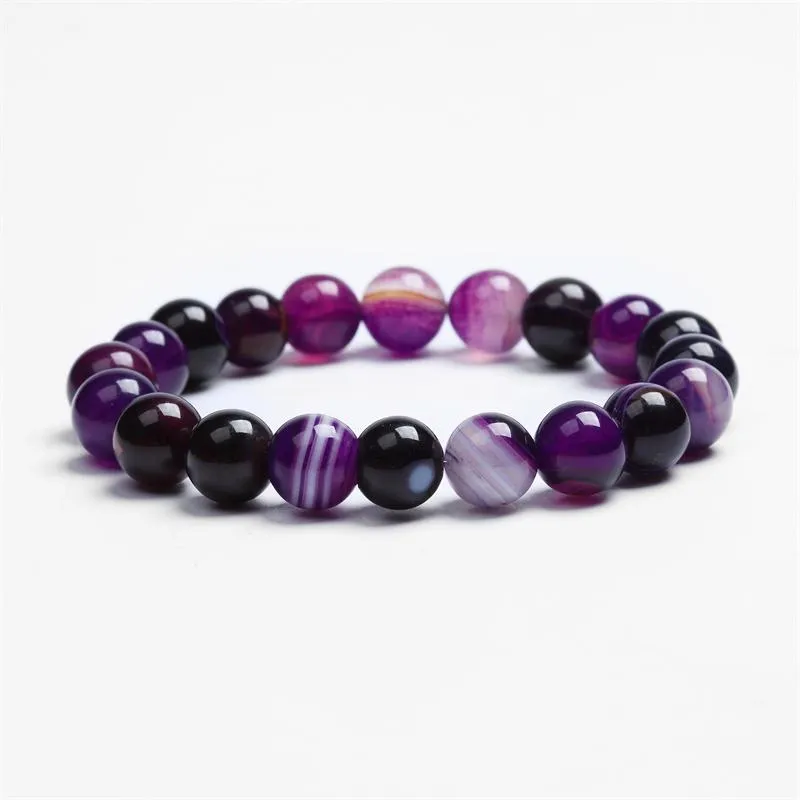 Trendy Natural Stone Love Purple Bead Bracelet