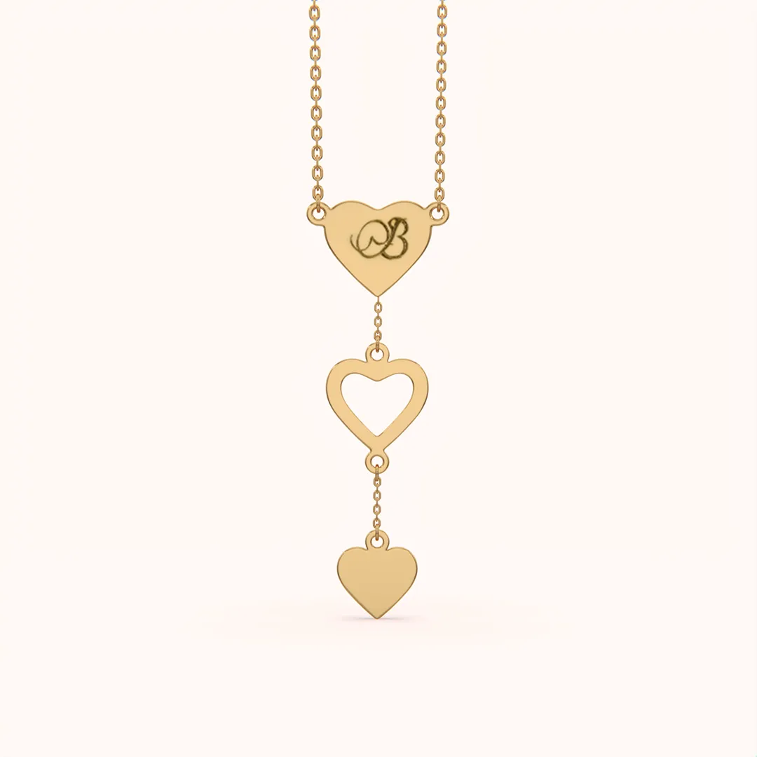 Triple Heart Style Elegant Necklace