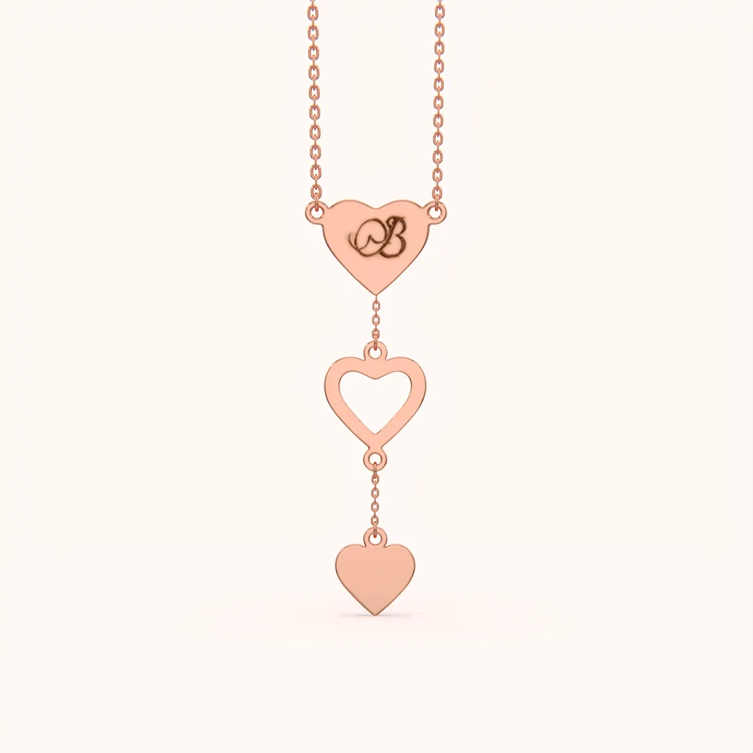 Triple Heart Style Elegant Necklace