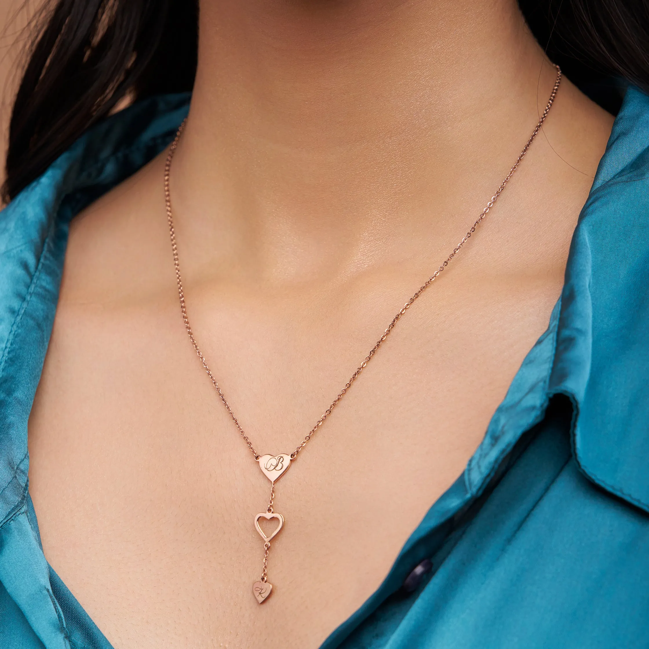Triple Heart Style Elegant Necklace