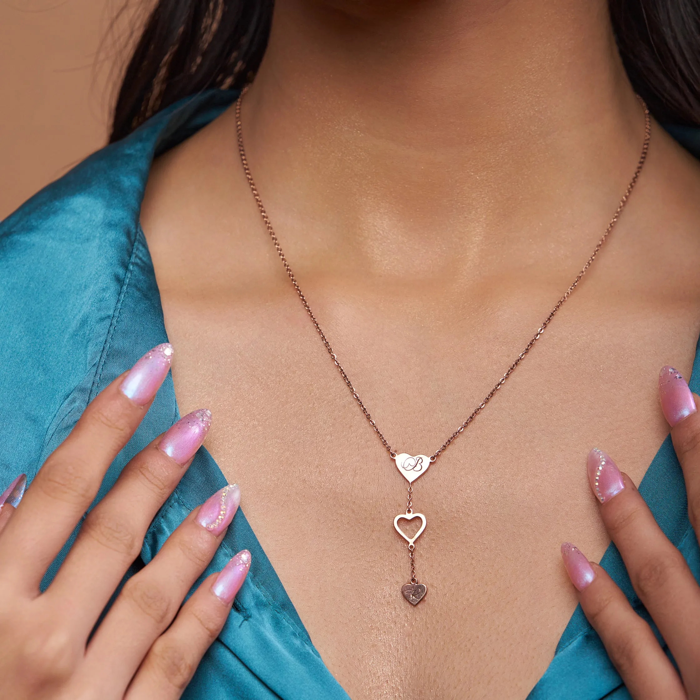 Triple Heart Style Elegant Necklace