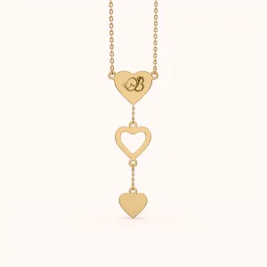 Triple Heart Style Elegant Necklace