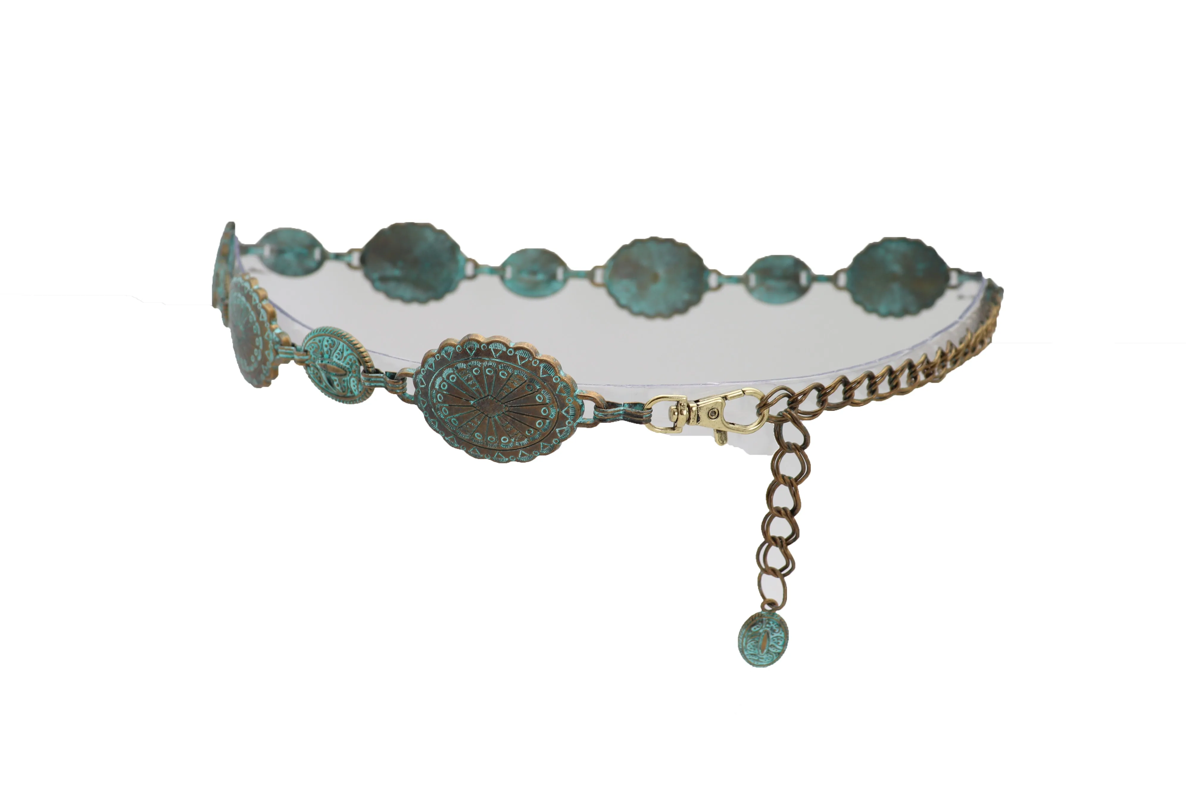 Turquoise Bohemian Antique Metal Chain Belt