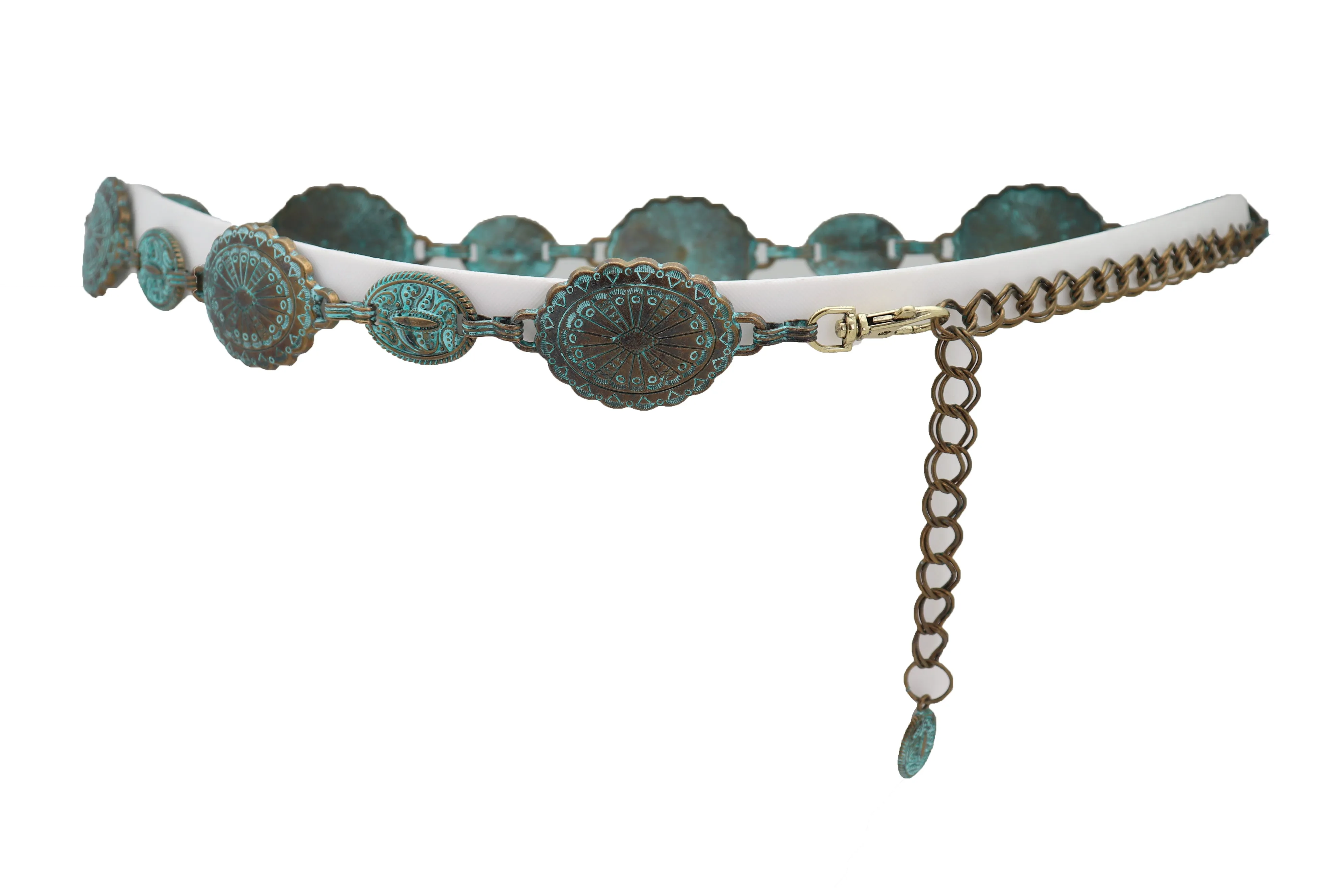 Turquoise Bohemian Antique Metal Chain Belt