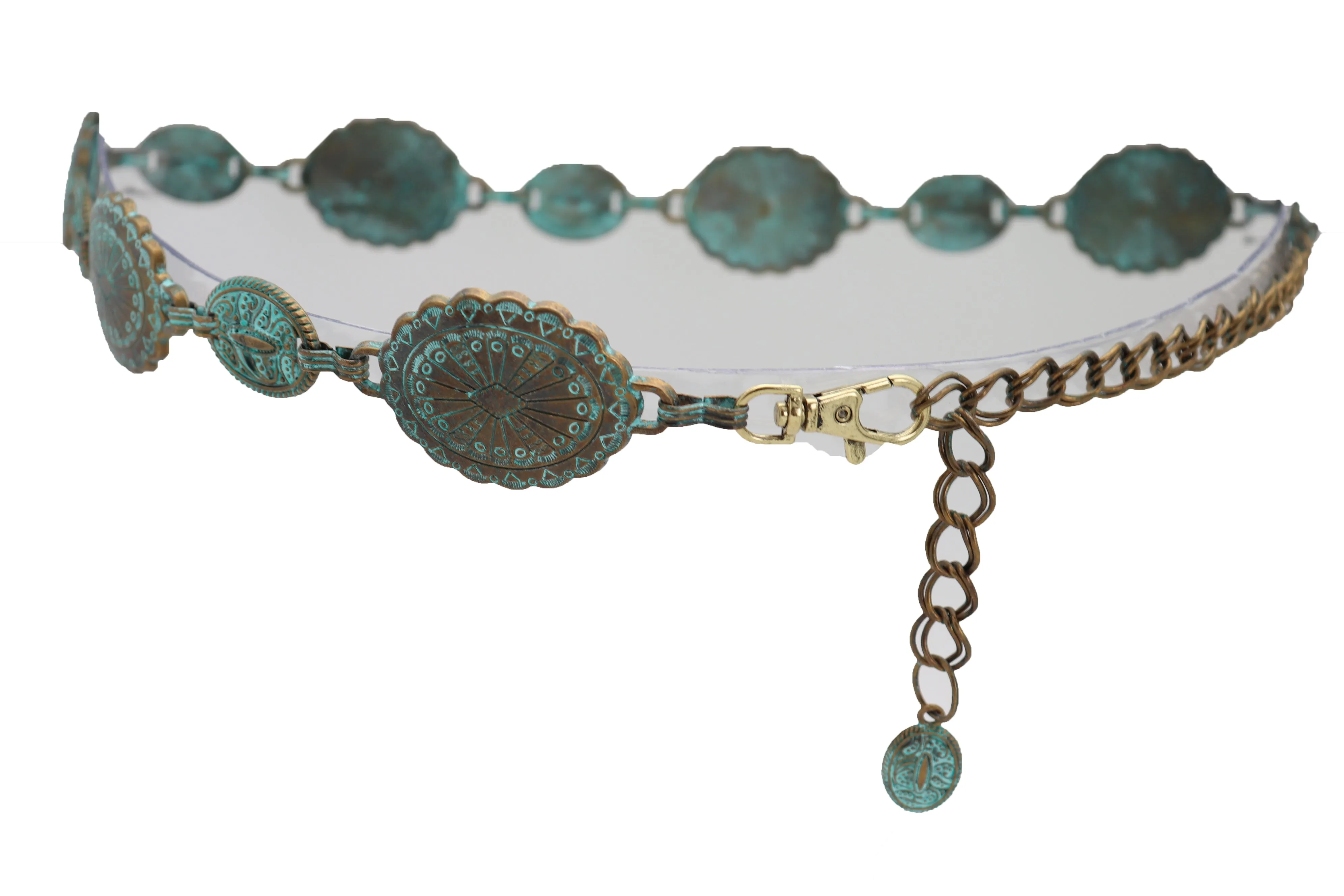 Turquoise Bohemian Antique Metal Chain Belt
