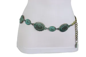 Turquoise Bohemian Antique Metal Chain Belt