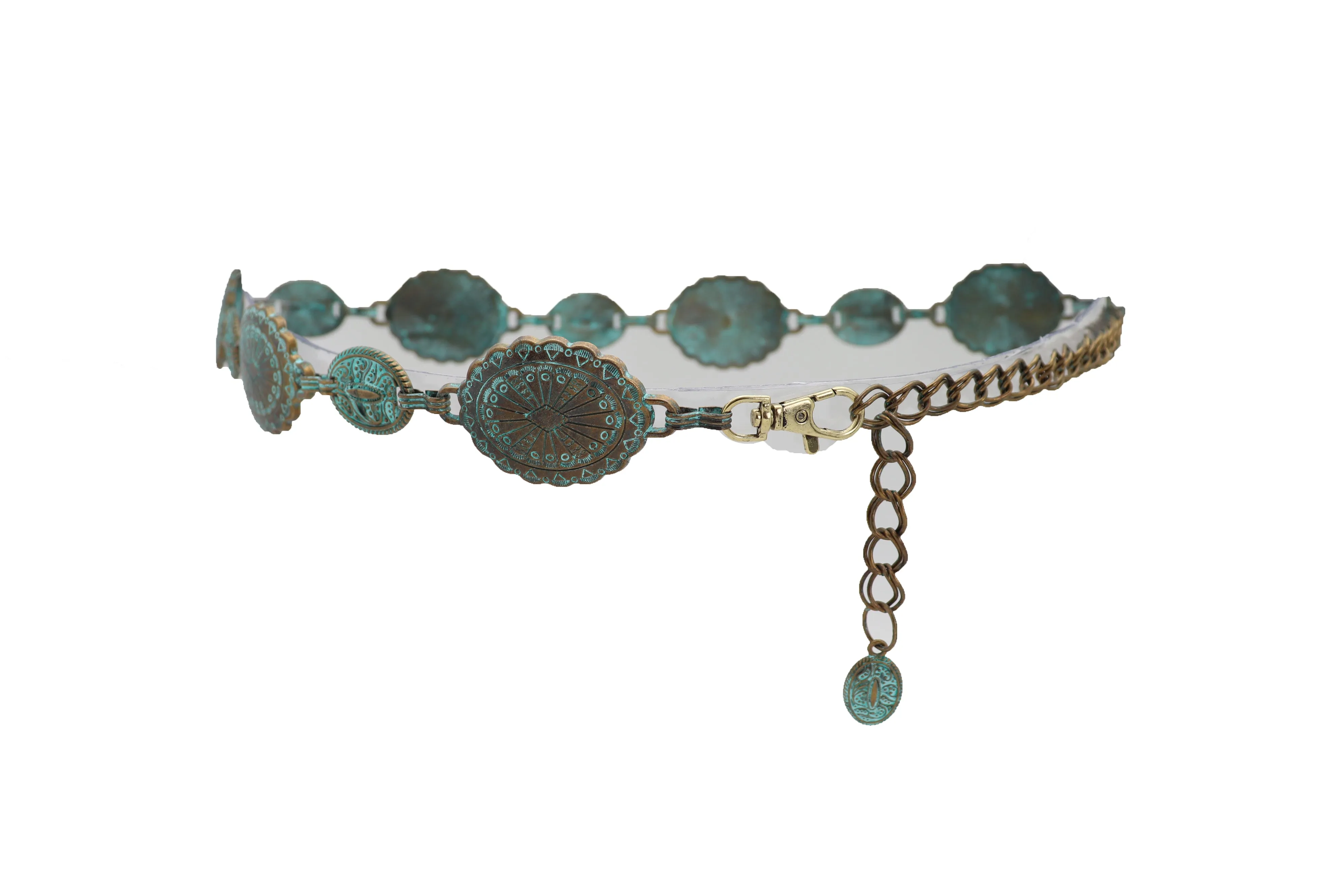 Turquoise Bohemian Antique Metal Chain Belt