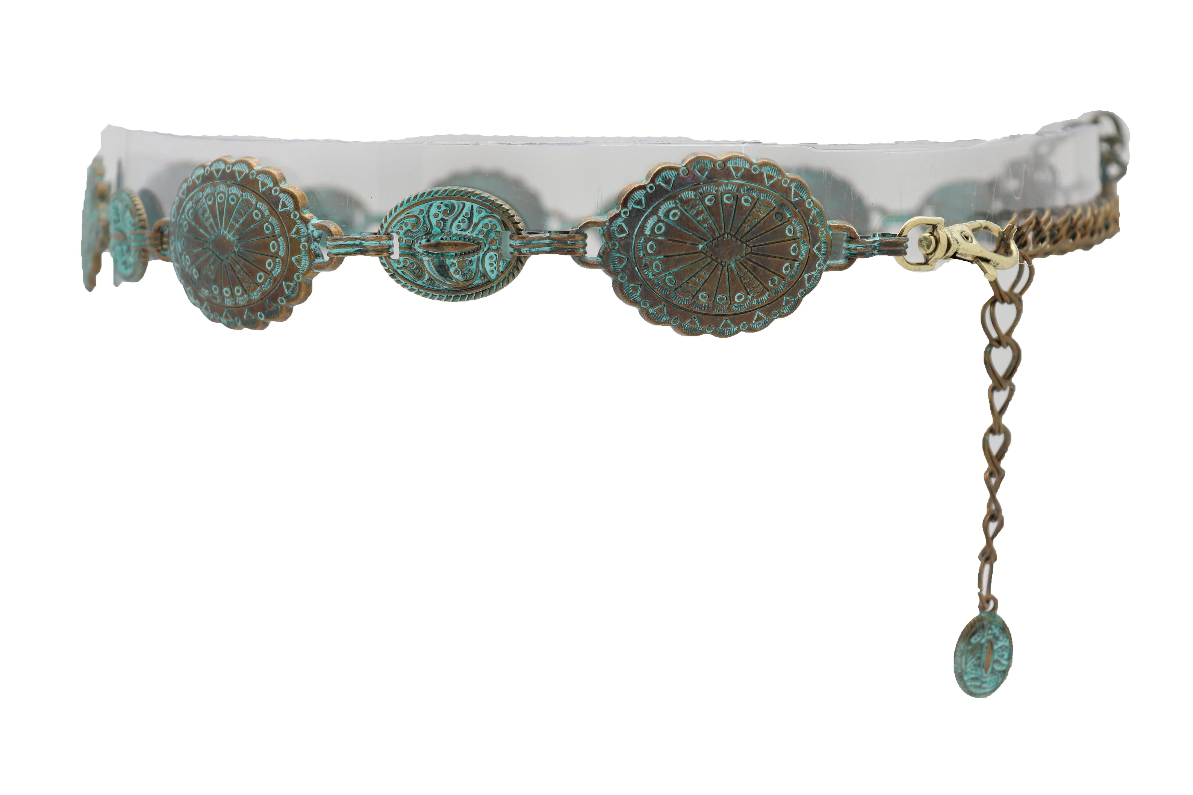 Turquoise Bohemian Antique Metal Chain Belt