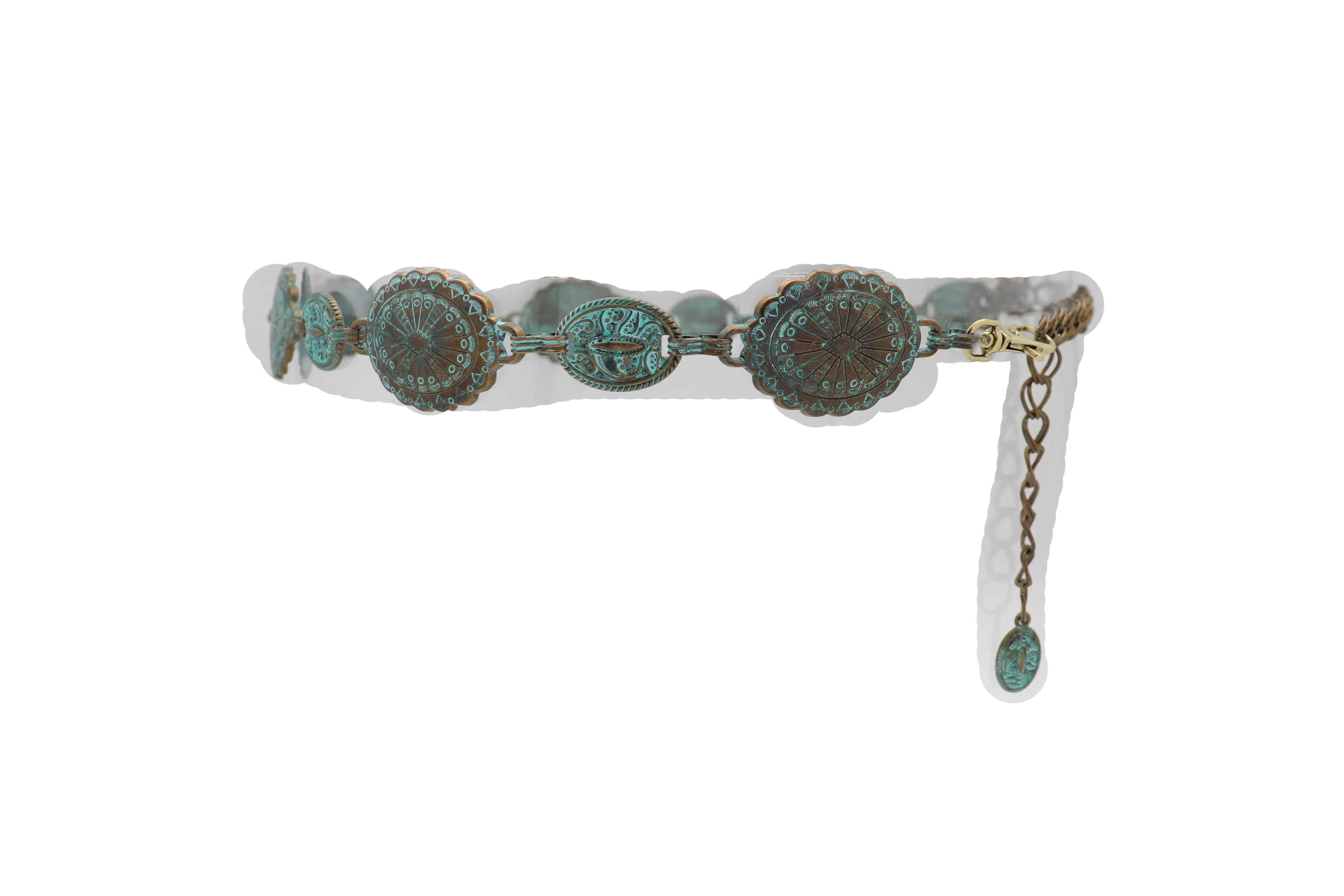 Turquoise Bohemian Antique Metal Chain Belt