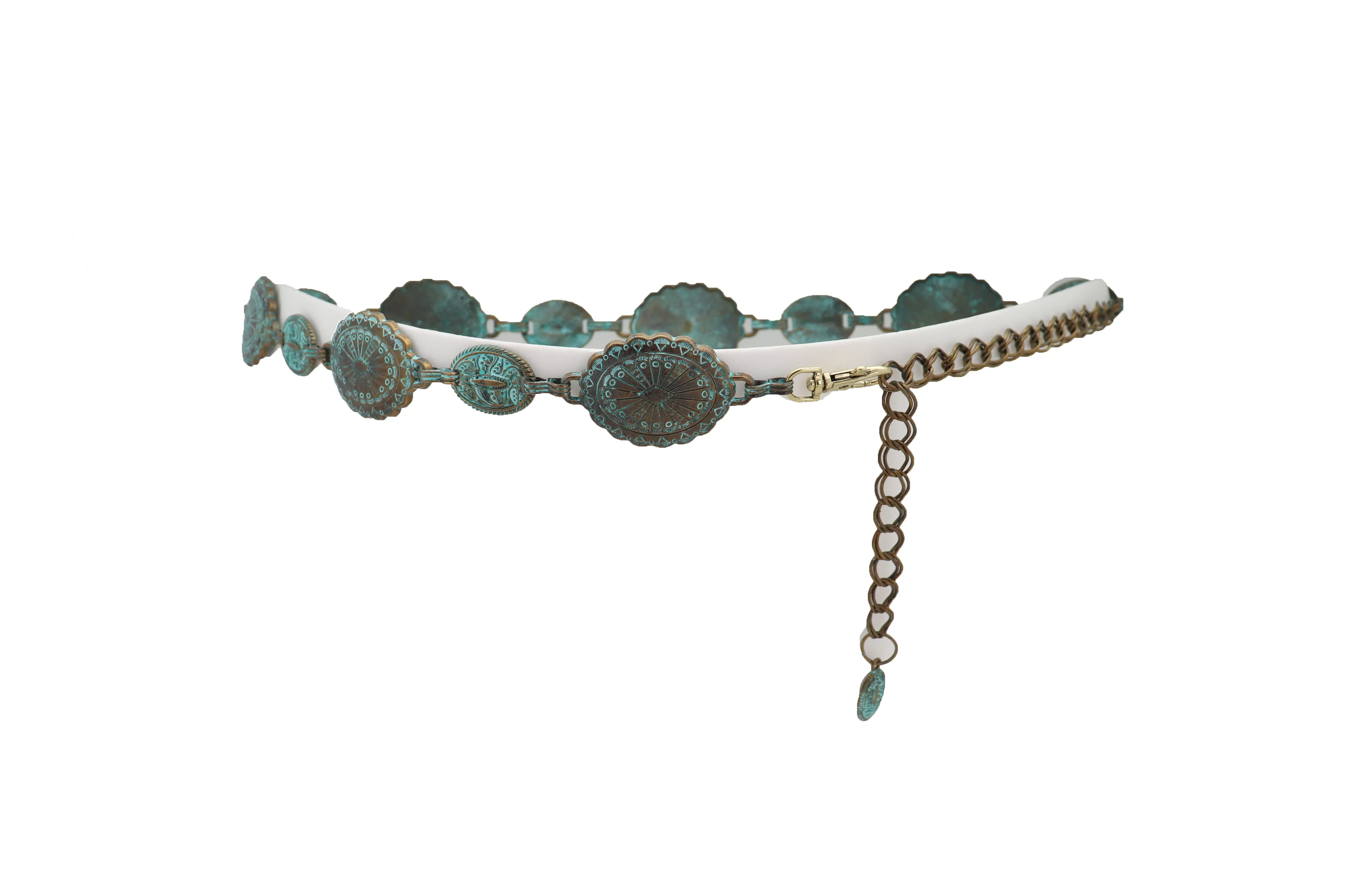 Turquoise Bohemian Antique Metal Chain Belt
