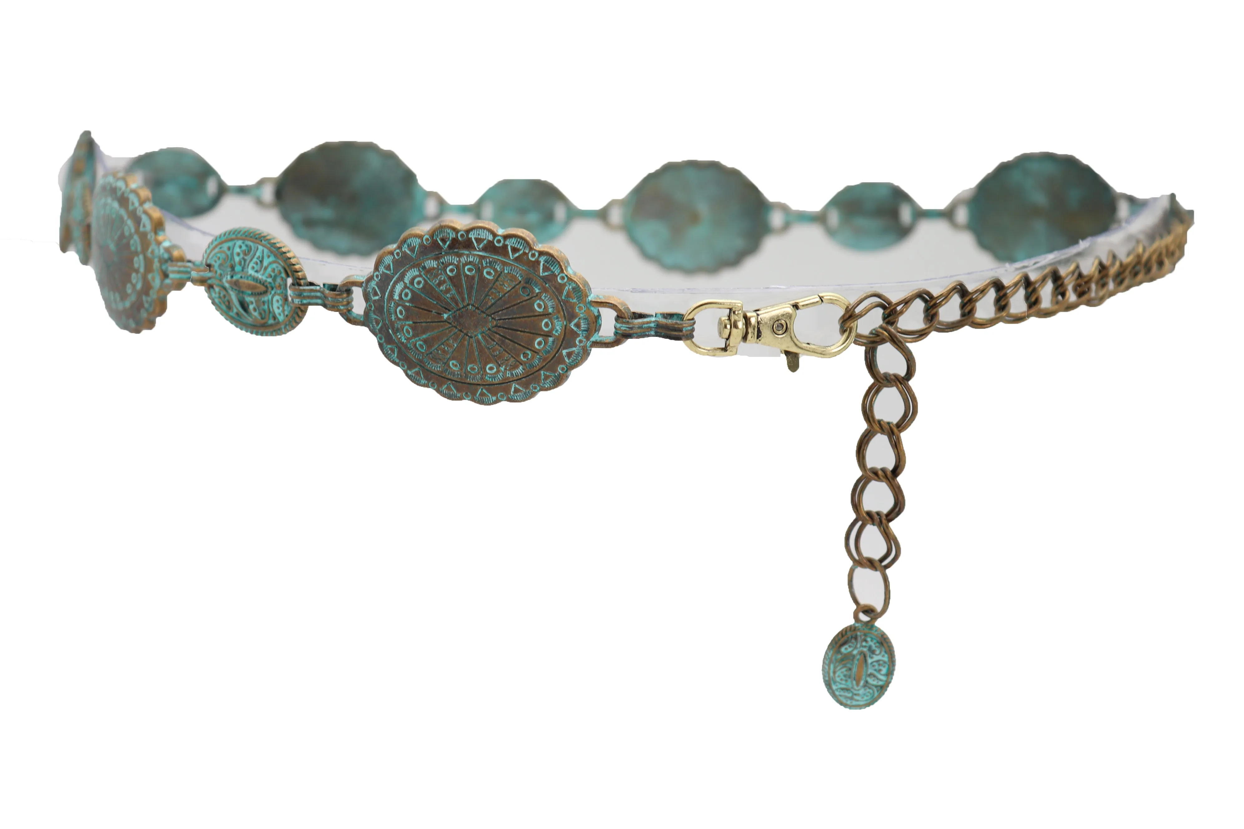 Turquoise Bohemian Antique Metal Chain Belt