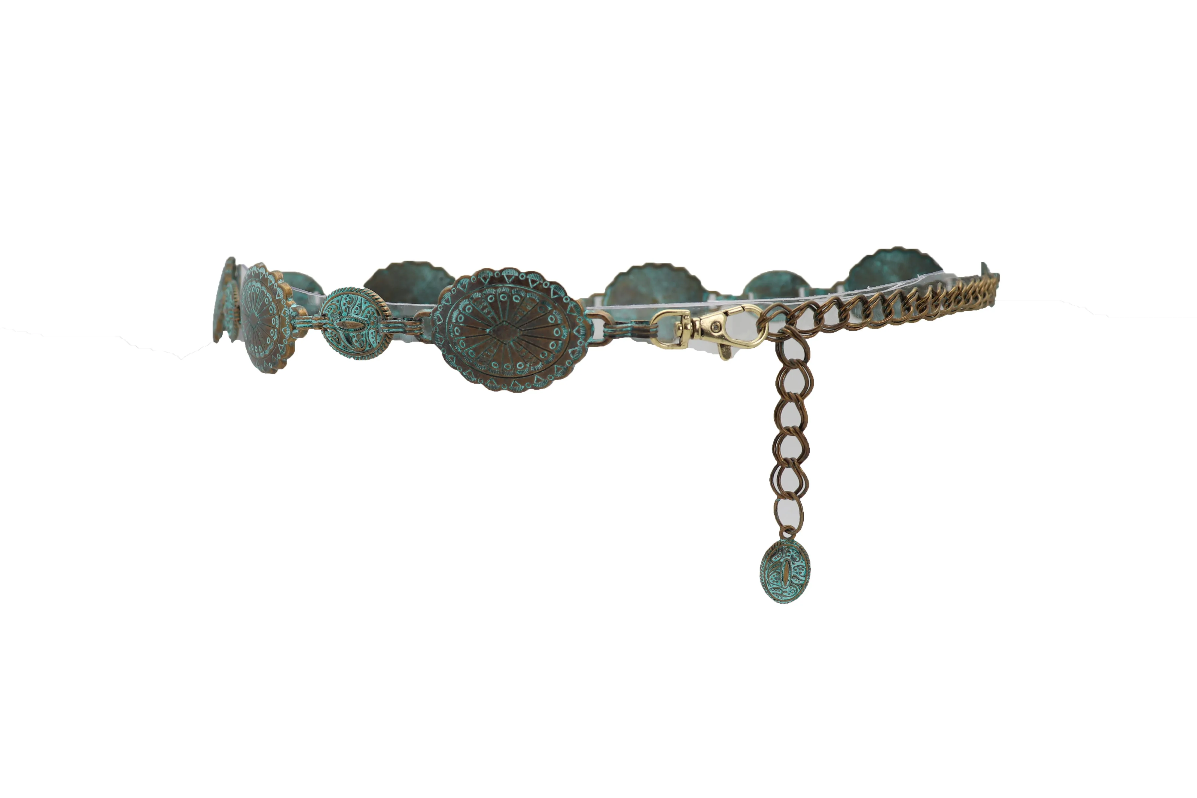 Turquoise Bohemian Antique Metal Chain Belt