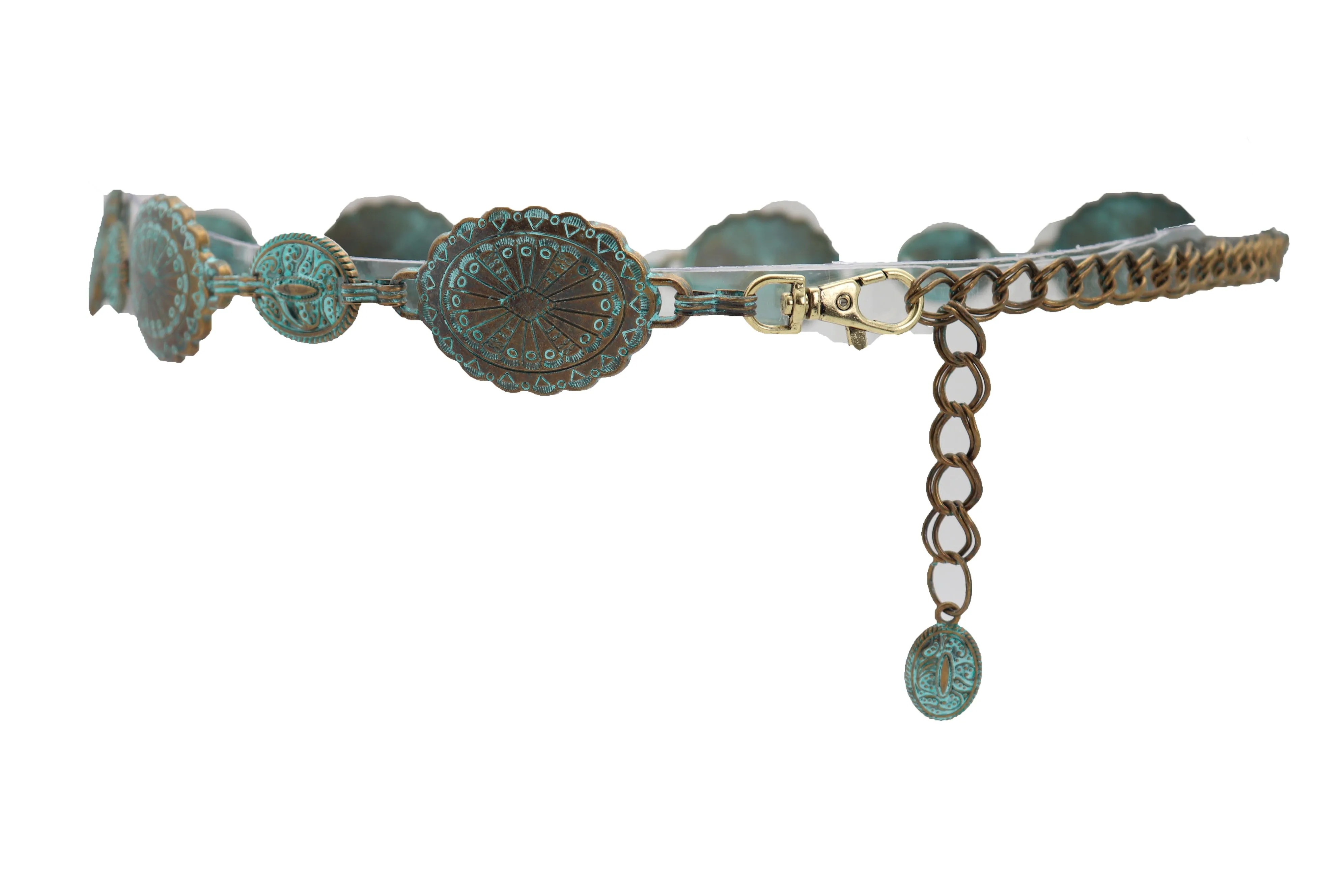 Turquoise Bohemian Antique Metal Chain Belt