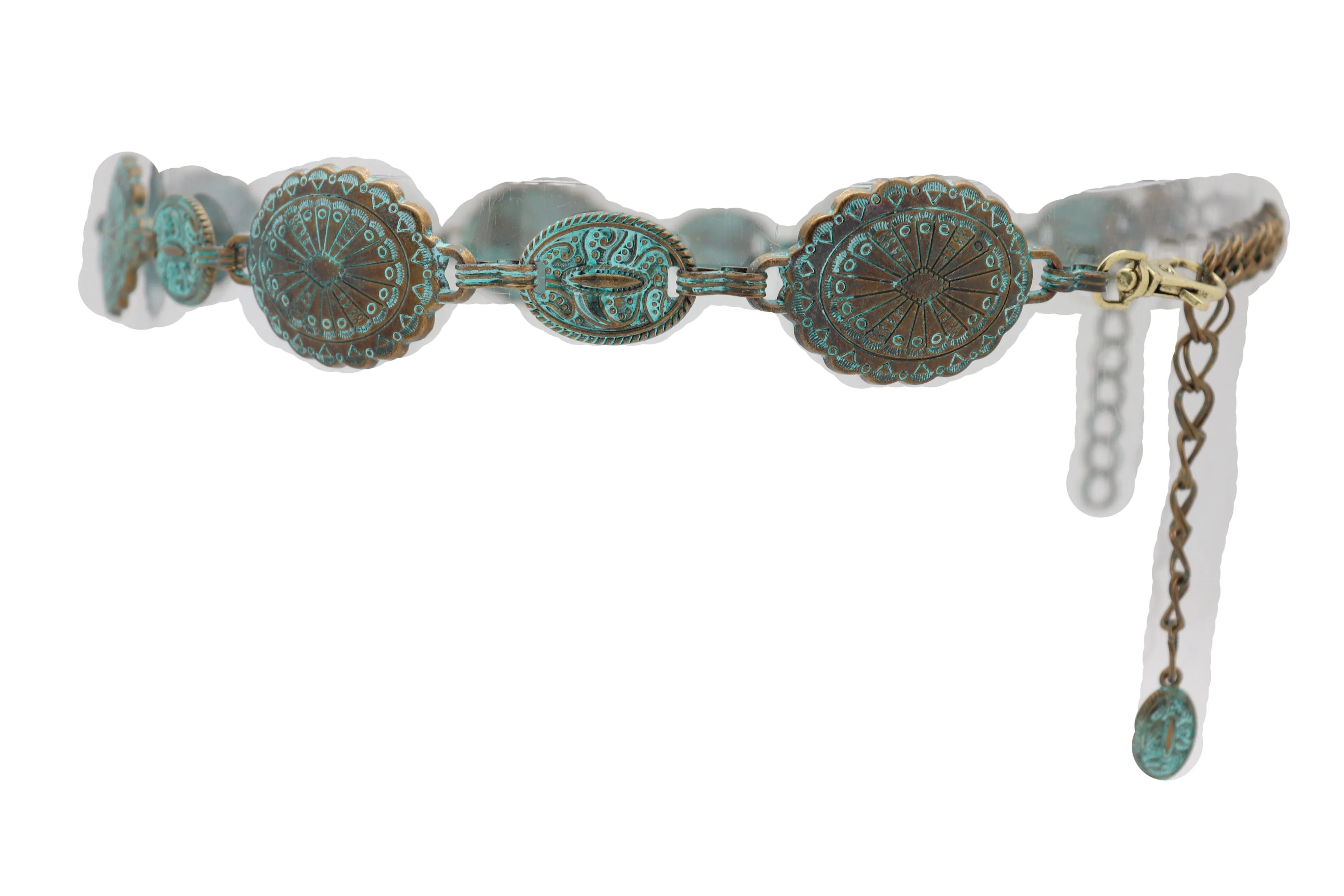 Turquoise Bohemian Antique Metal Chain Belt