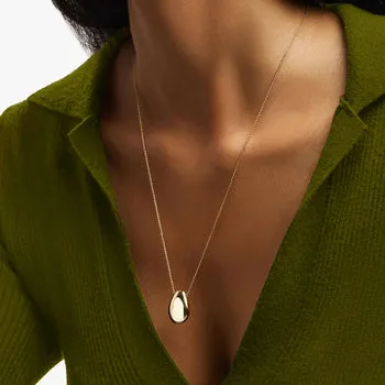 Two Egg Necklaces Set in 14kt Gold Over Sterling Silver