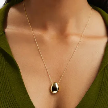 Two Egg Necklaces Set in 14kt Gold Over Sterling Silver