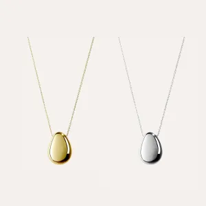 Two Egg Necklaces Set in 14kt Gold Over Sterling Silver