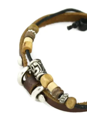 Versatile Brown Leather Essential Oil Diffuser Bracelet- Adjustable