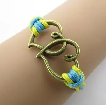 Vintage Pulseras Love Heart Leather wrap Bracelets men Jewelry For Women Owl Anchor handmade bangles bohemian bijoux femme