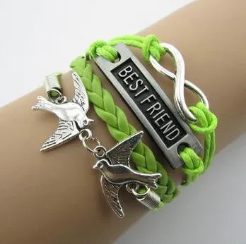 Vintage Pulseras Love Heart Leather wrap Bracelets men Jewelry For Women Owl Anchor handmade bangles bohemian bijoux femme