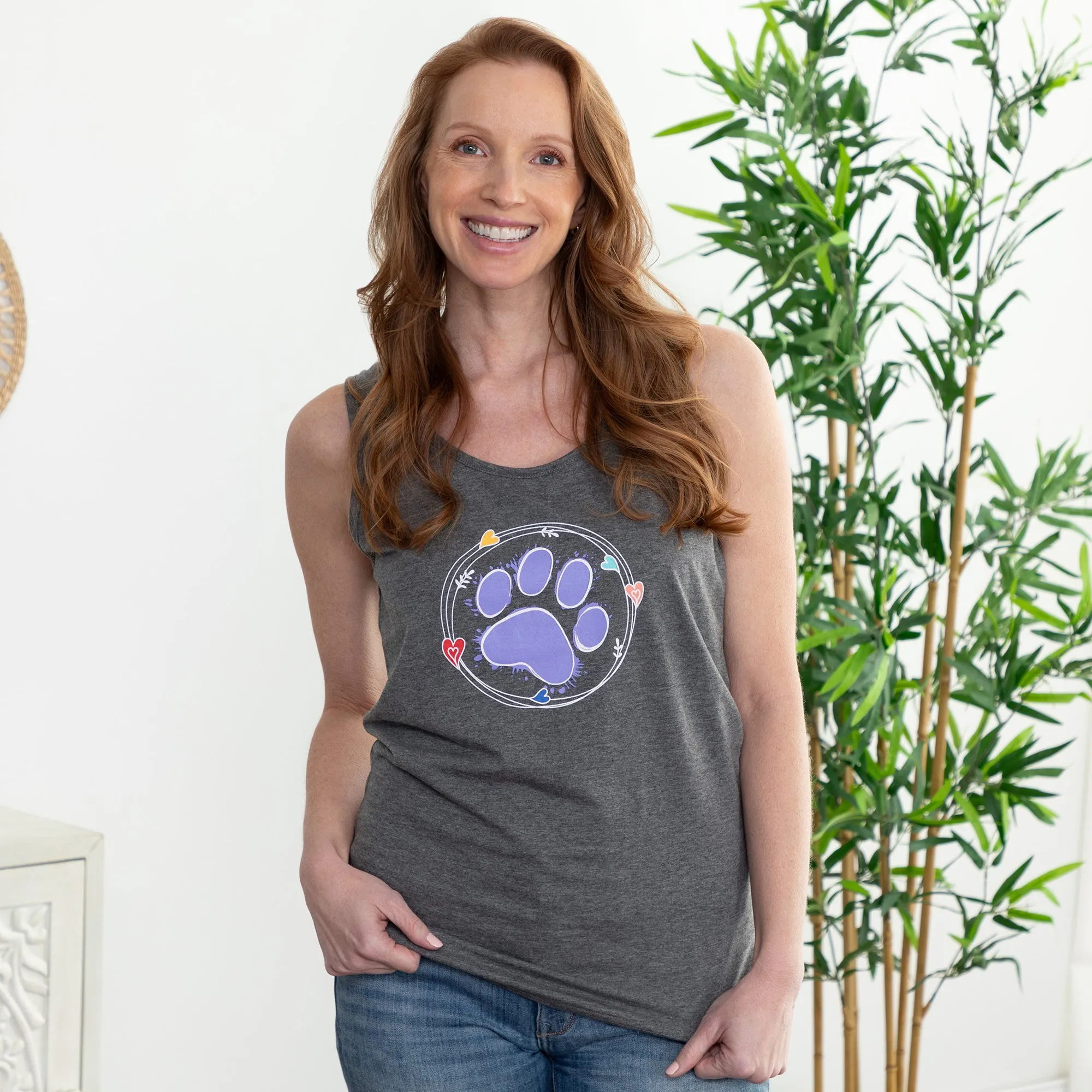 Watercolor Paw Tank Top