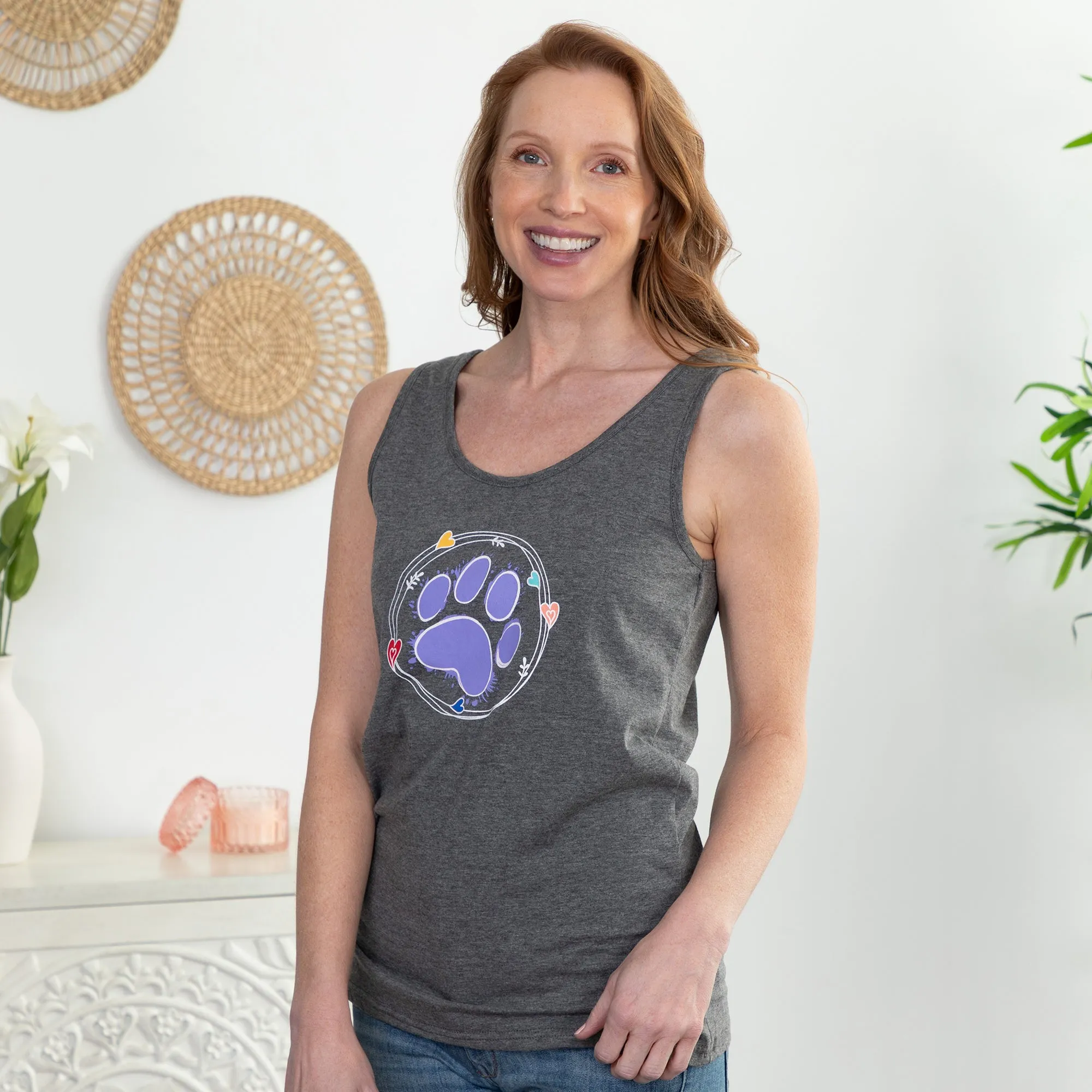 Watercolor Paw Tank Top