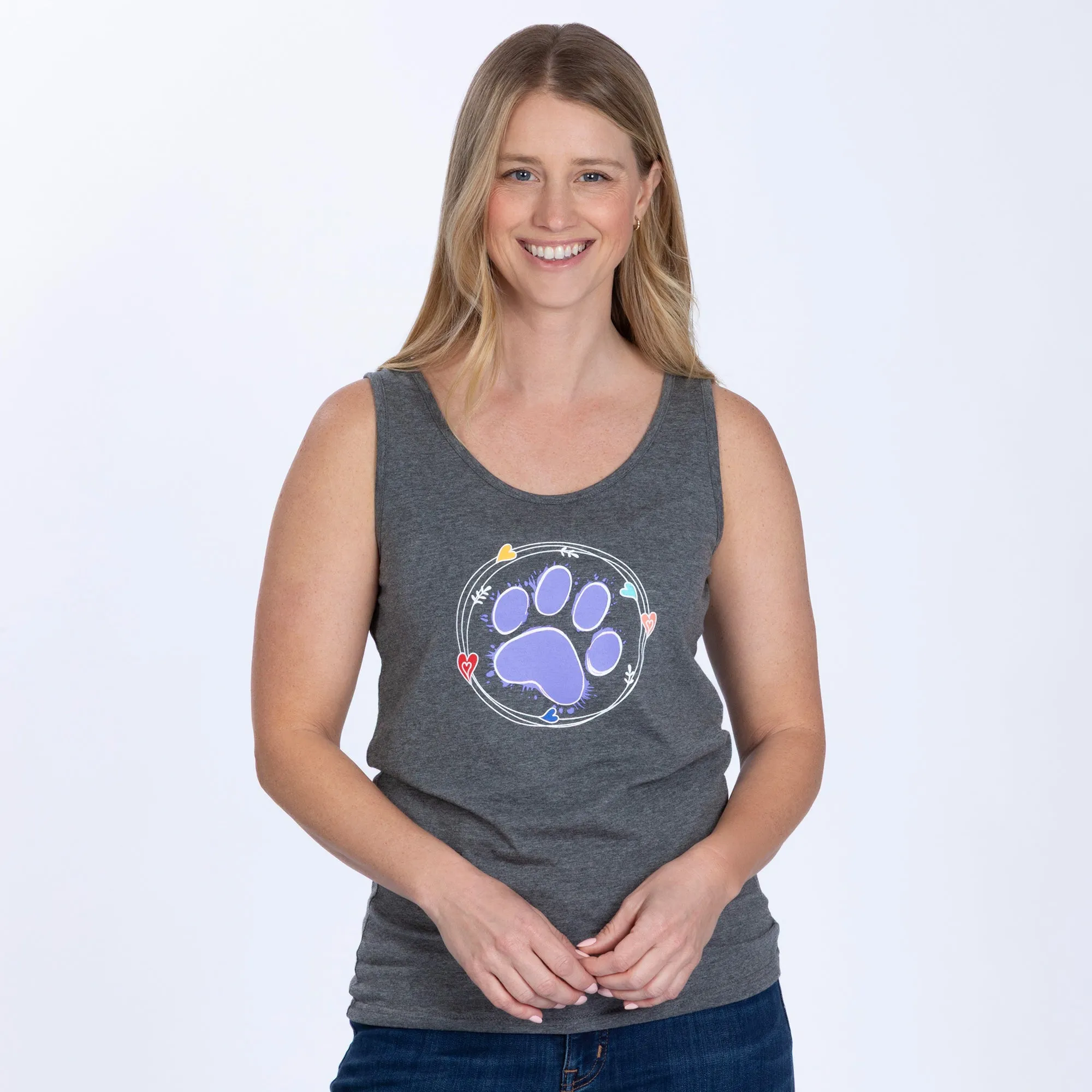 Watercolor Paw Tank Top