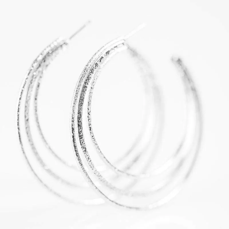 When It Shines Silver Hoop Earrings