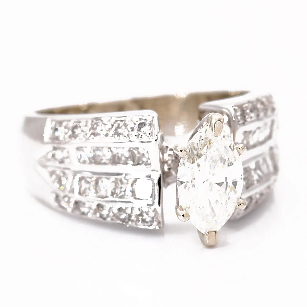 White 14 Karat Contemporary Diamond Bridal Set