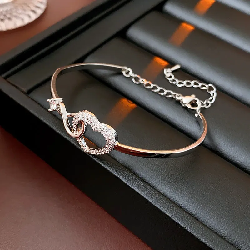 Wholesale Love Hollow Simple Versatile Fashion Temperament Light Luxury High-end Zircon Bracelet