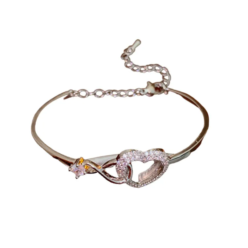 Wholesale Love Hollow Simple Versatile Fashion Temperament Light Luxury High-end Zircon Bracelet