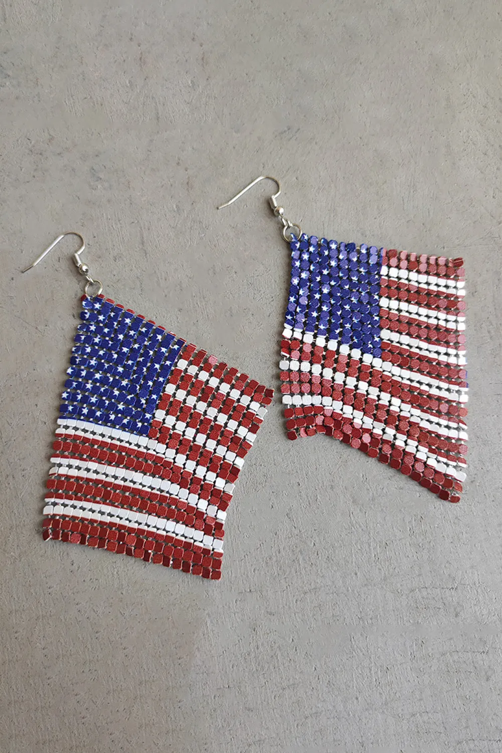 Women's American Flag Metal Earrings