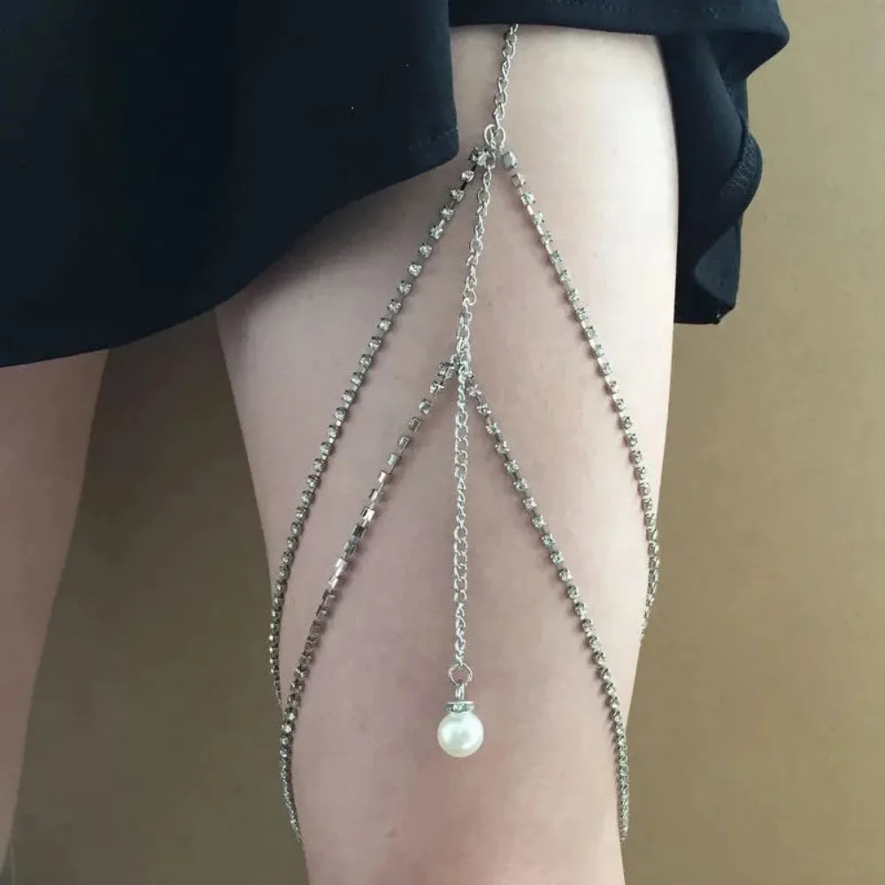 women's summer jewelry zirconia crystal legs chains rhinestone bodywear ✈️ free.shipping