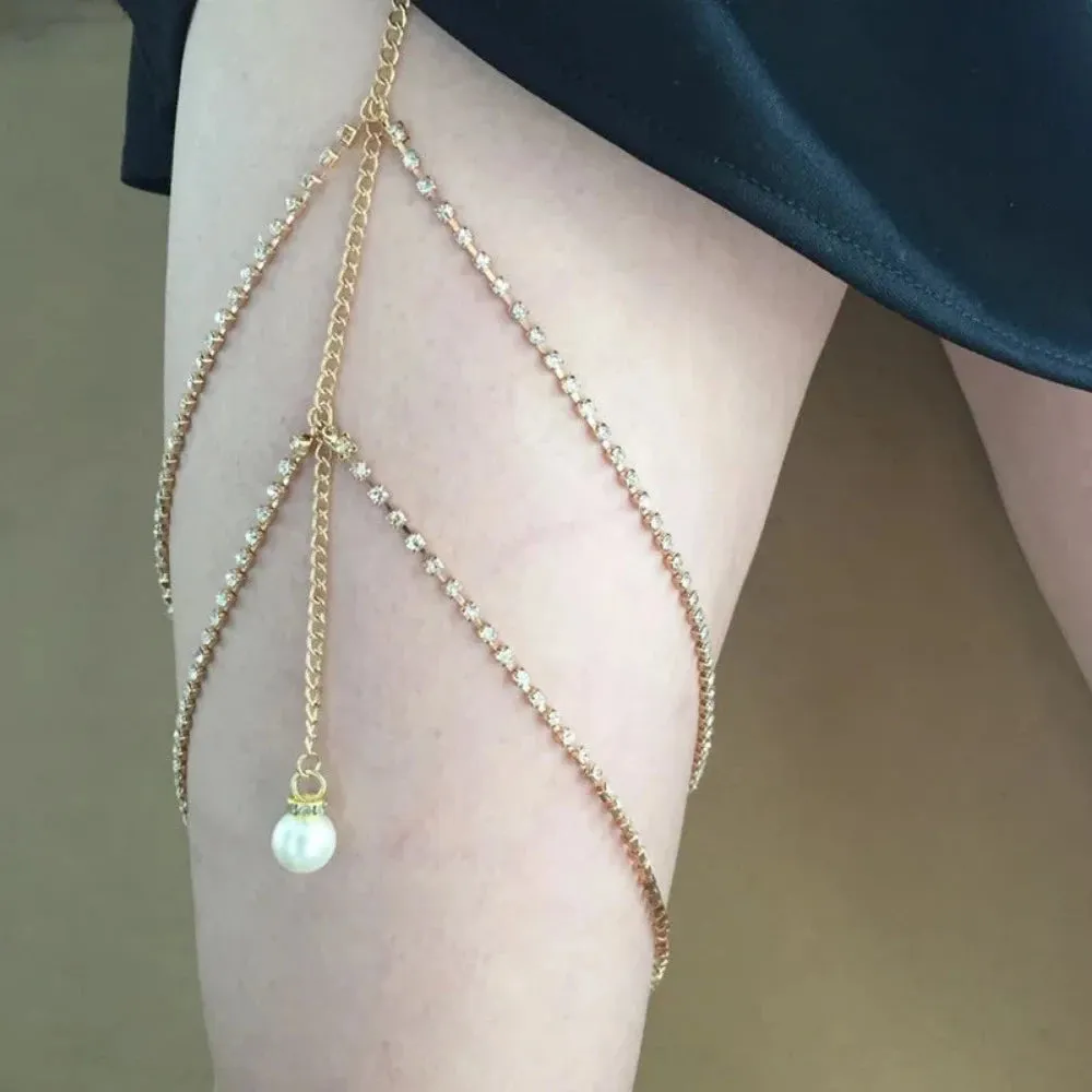 women's summer jewelry zirconia crystal legs chains rhinestone bodywear ✈️ free.shipping